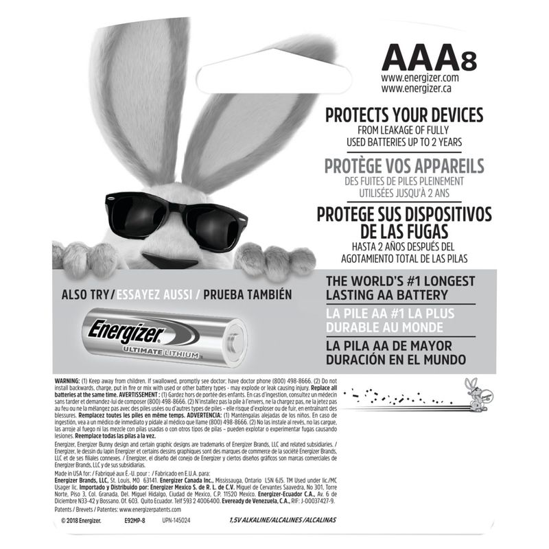Energizer MAX AAA Batteries (8 Pack), Triple A Alkaline Batteries