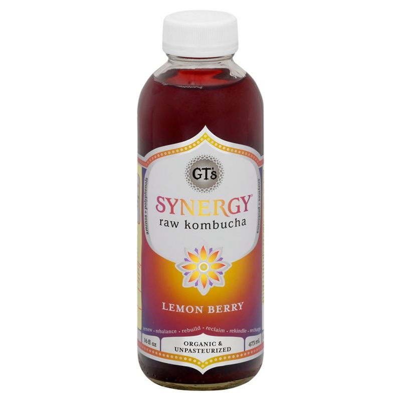 GT's SYNERGY Lemon Berry Kombucha, Organic, 16oz