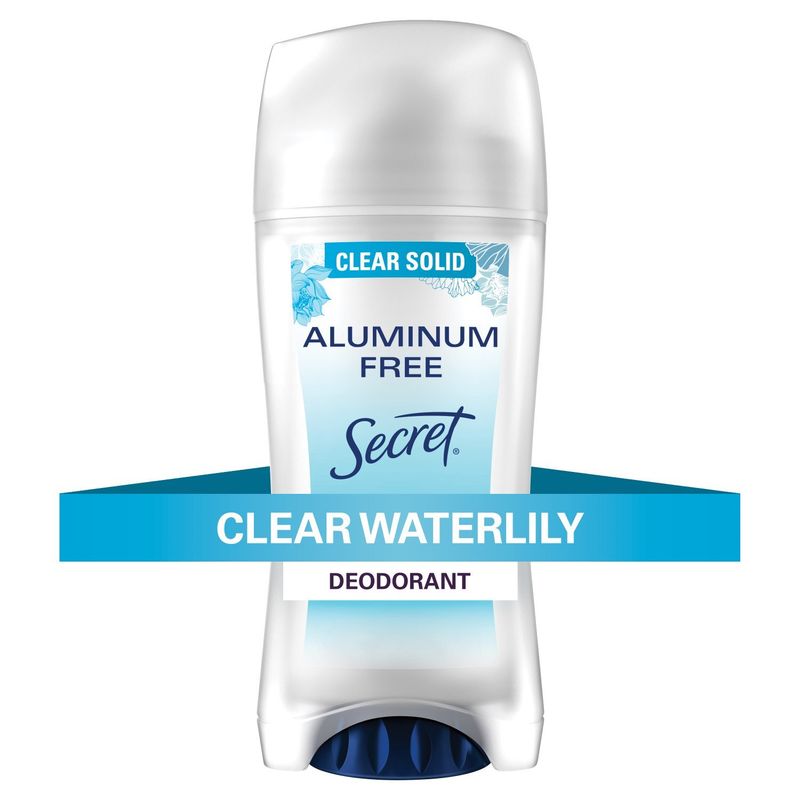 Secret Aluminum Free Deodorant for Women, Clear Solid, Waterlily, 2.4 oz
