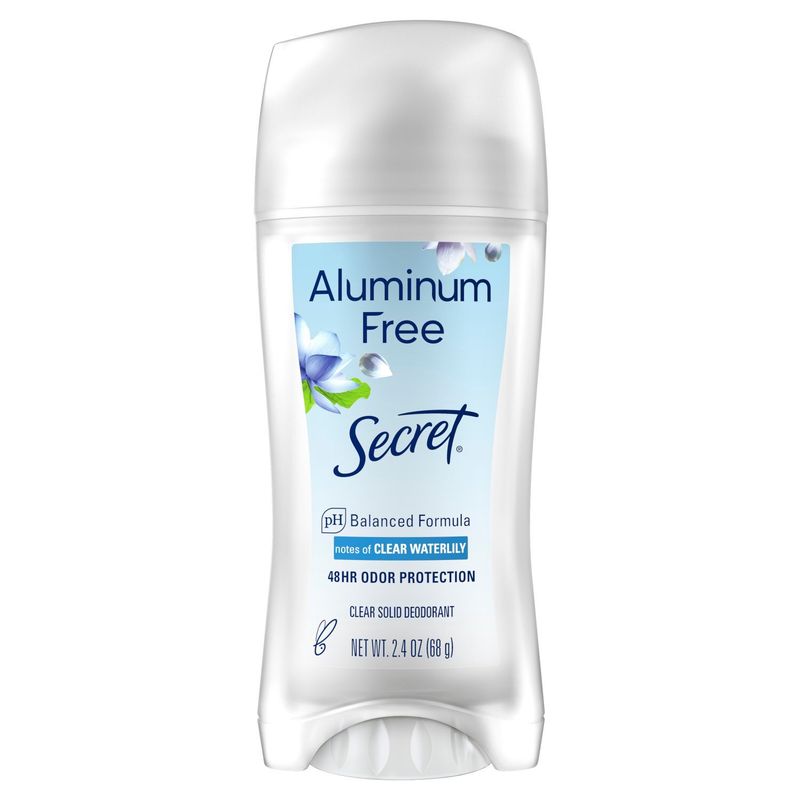 Secret Aluminum Free Deodorant for Women, Clear Solid, Waterlily, 2.4 oz