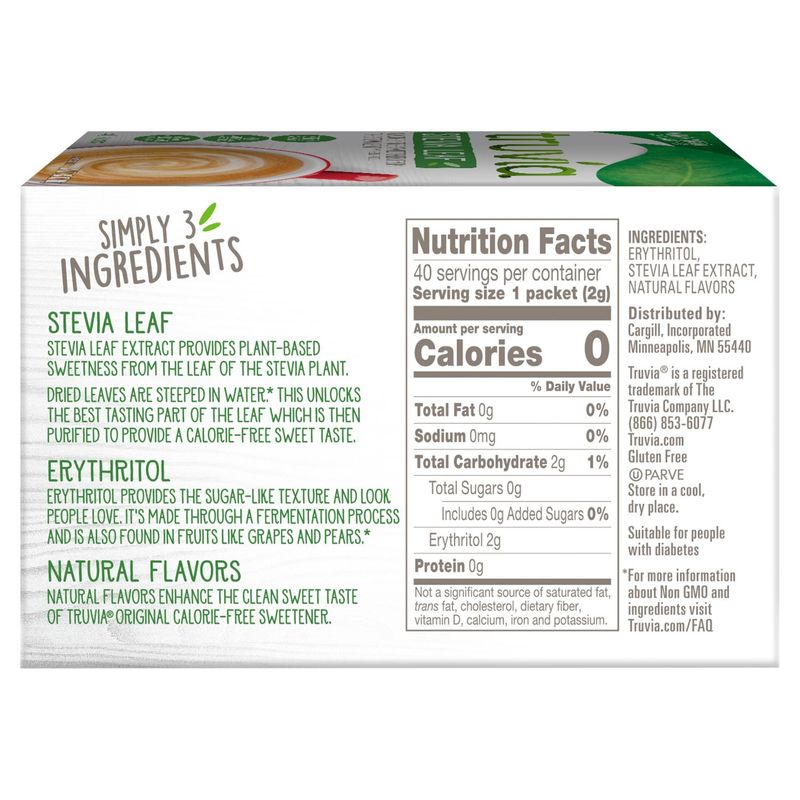 Truvia Stevia Leaf Calorie-Free Sweetener, 40 count, 2.82 oz