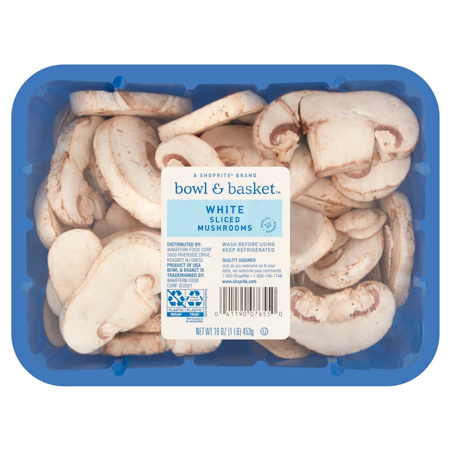 Bowl &amp; Basket White Sliced Mushrooms, 1 lb