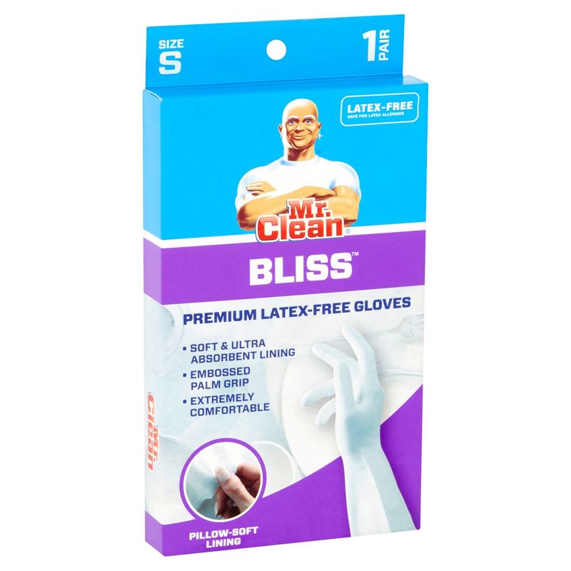 Mr. Clean Bliss Premium Latex-Free Gloves, S, 1 pair