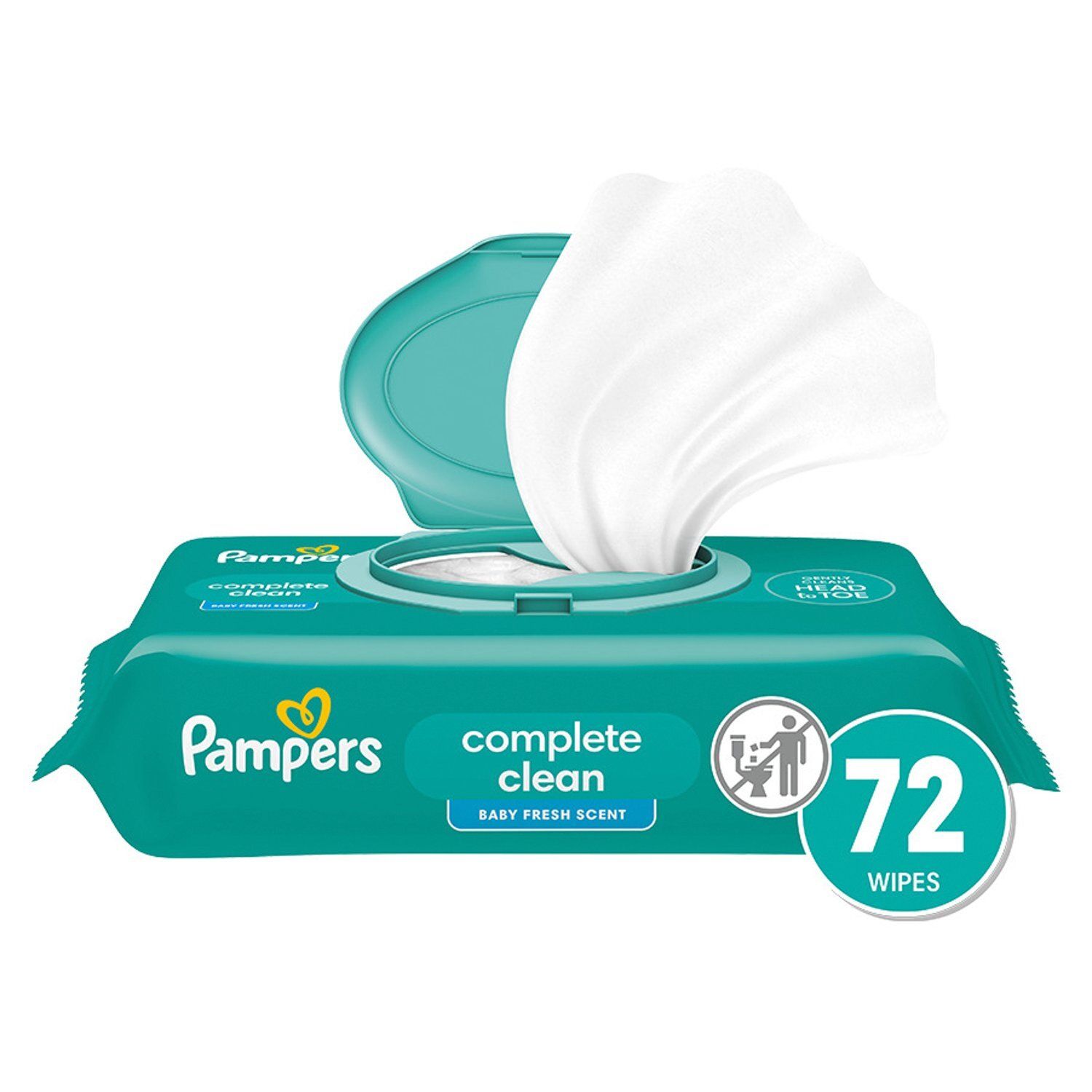 Pampers Complete Clean Baby Fresh Scent Wipes, 72 count