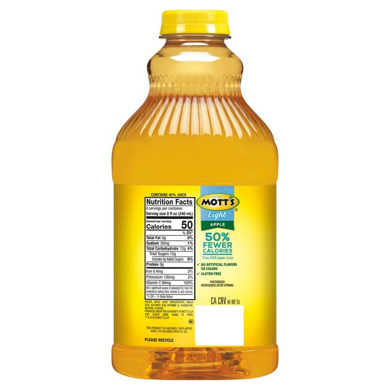Mott's Light Apple Juice, 64 oz