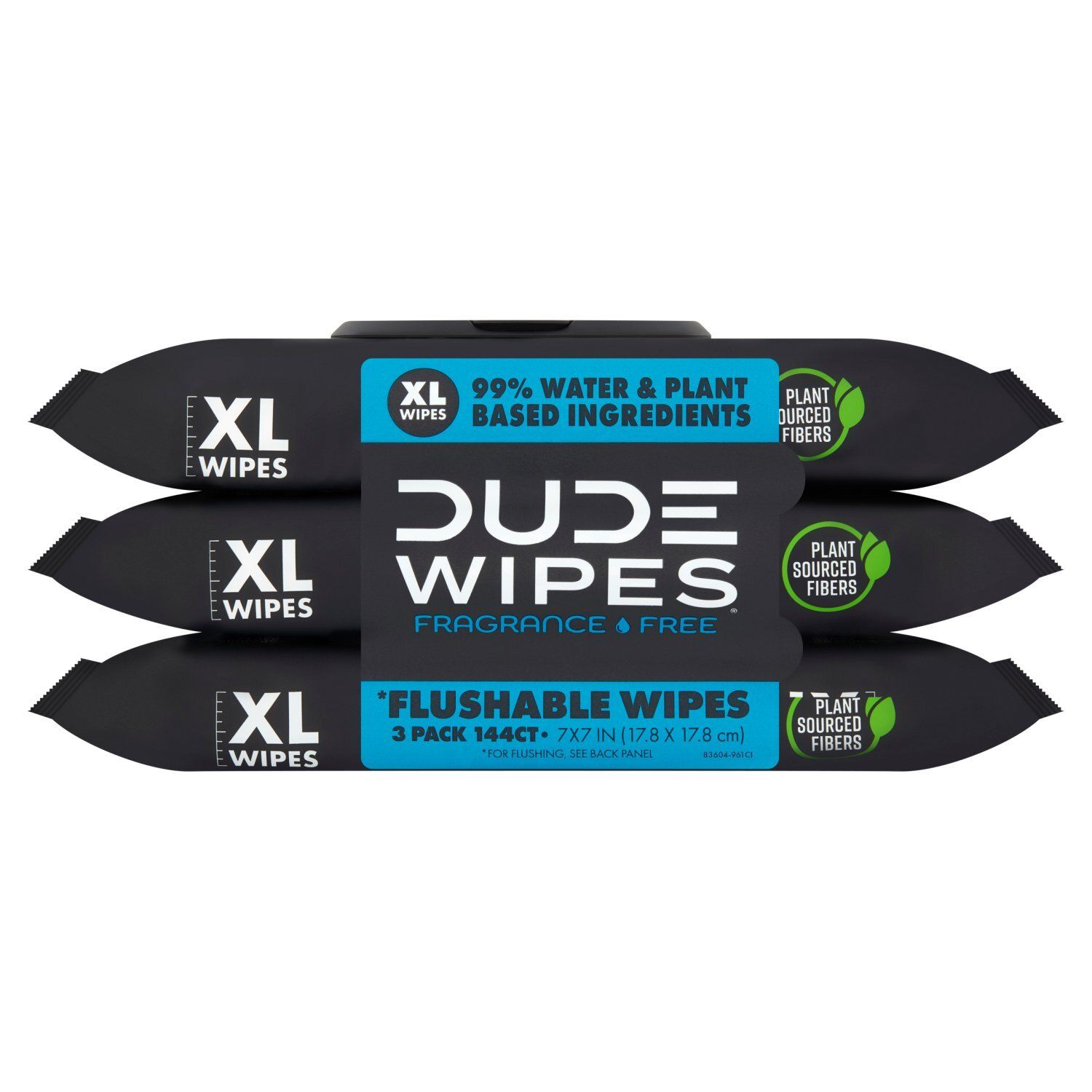 DUDE Wipes XL Fragrance Free Flushable Wipes, 3 Pack, 144 Count
