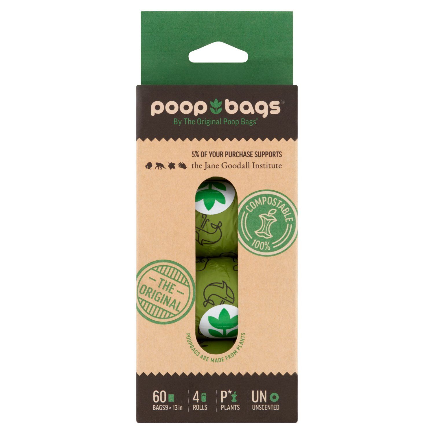 Poop Bags Unscented Poop Bags, 4 pack, 60 count
