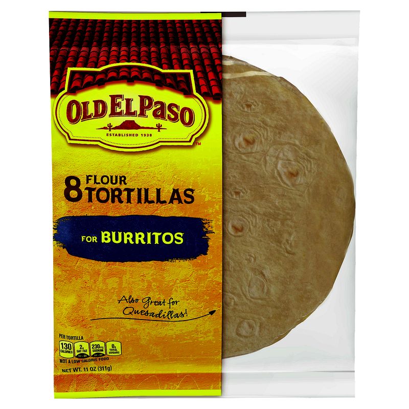 Old El Paso Flour Tortillas for Burritos, 8 count, 11 oz