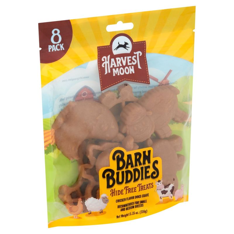 Harvest Moon Barn Buddies Chicken Flavor Dogs Crave Hide Free Treats, 8 count, 11.15 oz