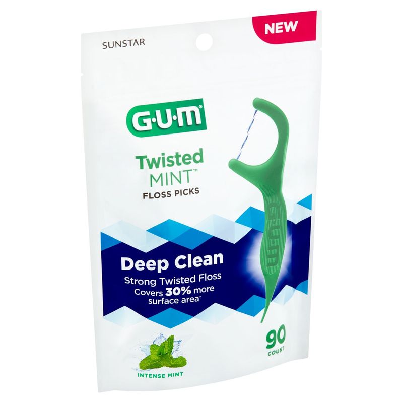 G.U.M Twisted Intense Mint Floss Picks, 90 count
