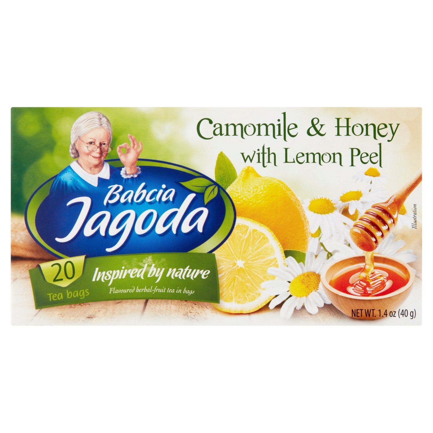 Babcia Jagoda Camomile &amp; Honey with Lemon Peel Tea Bags, 20 count, 1.4 oz