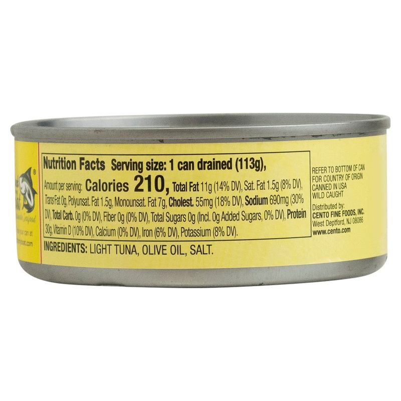 CENTO Solid Pack Light Tuna in Olive Oil, 5 oz