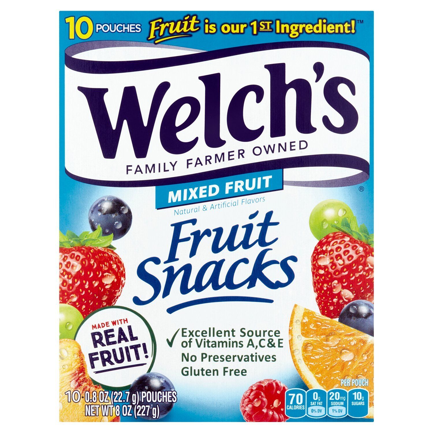 Welch's Mixed Fruit Fruit Snacks, 0.8 oz, 10 count