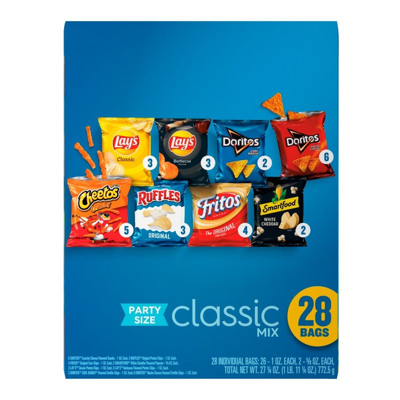 Frito Lay Snacks Classic Mix Variety Pack 27 1/4 Oz, 28 Count