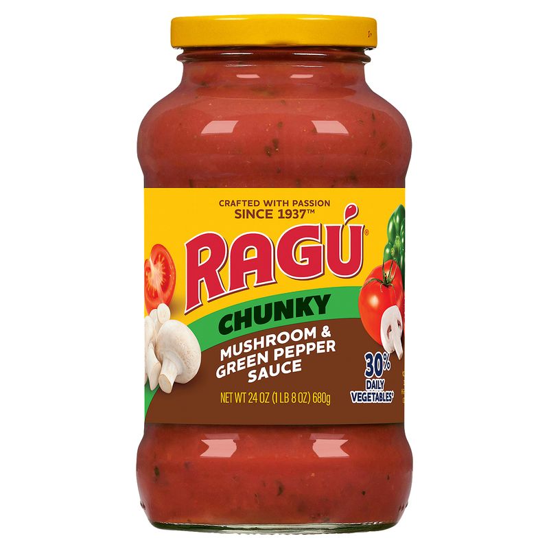 Ragú Chunky Mushroom &amp; Green Pepper Sauce, 24 oz