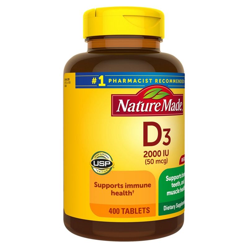 Nature Made Vitamin D3 2000 IU (50 mcg) Tablets, 400 Count Mega Size