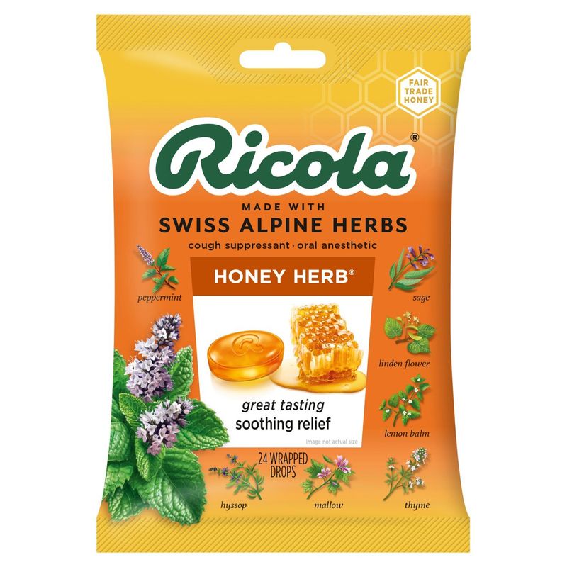 Ricola Honey Herb Cough Drops, 24 count