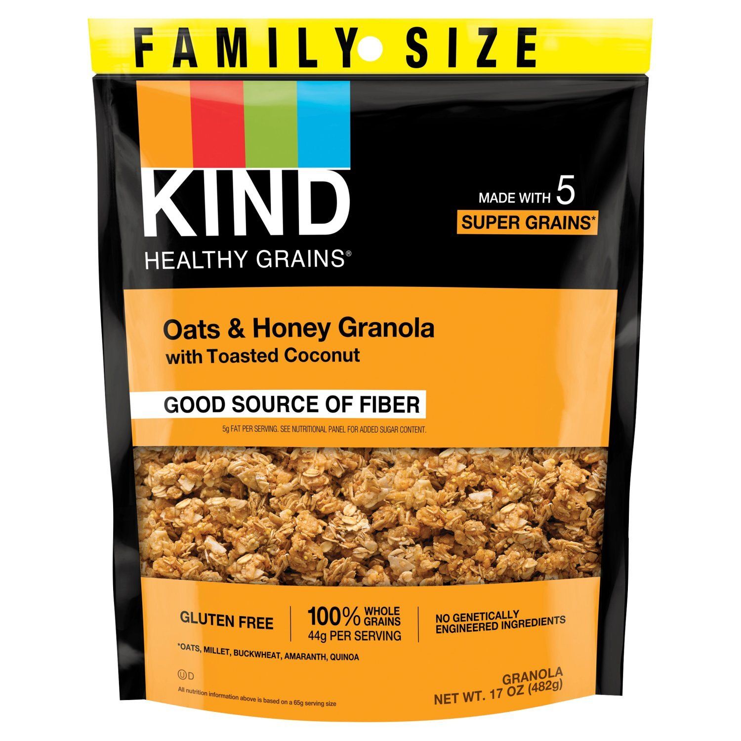 Kind Healthy Grains Oats &amp; Honey Granola with Toasted Coconut Family Size, 17 oz