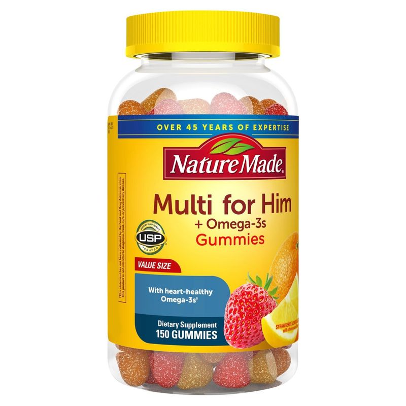 Nature Made Men's Multivitamin + Omega-3 Gummies, 150 Count