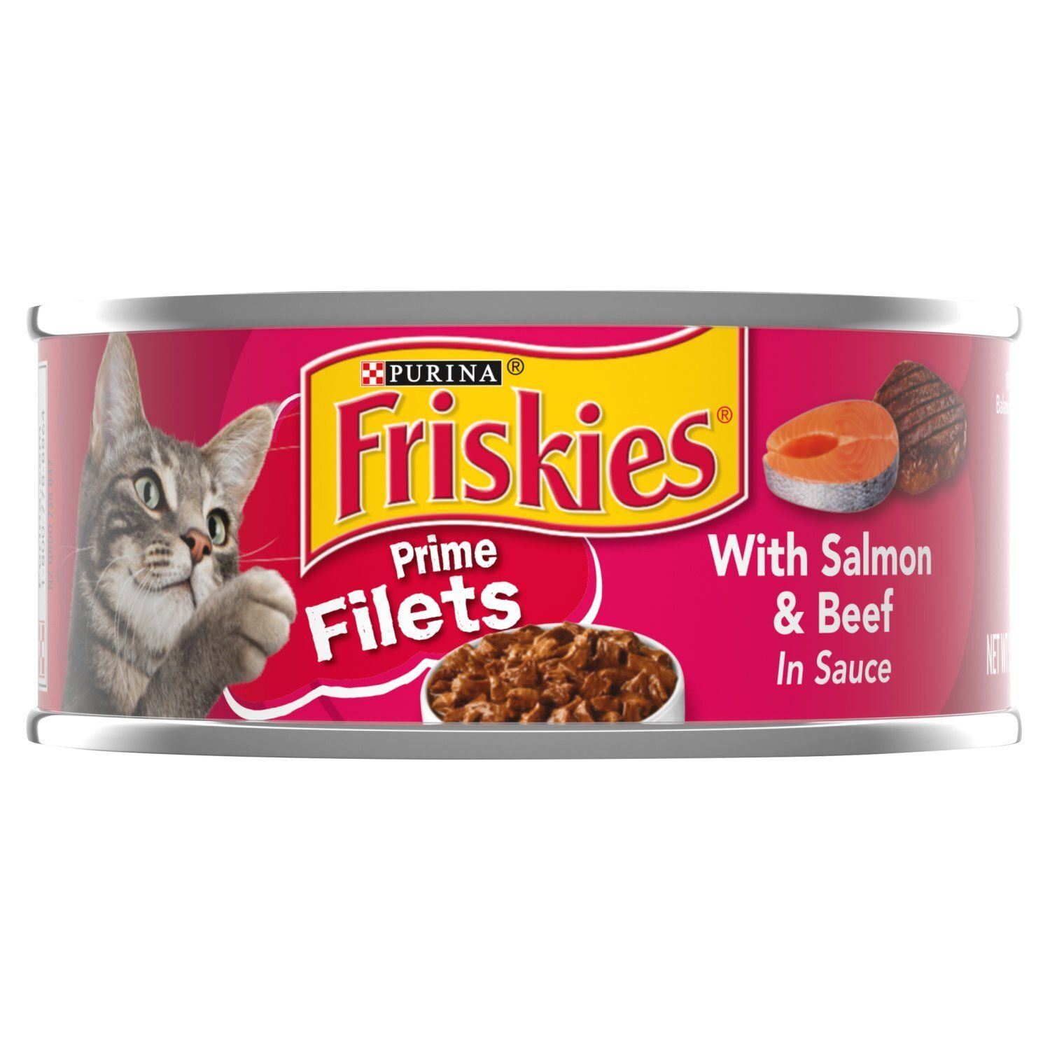 Purina Friskies Prime Filets with Salmon &amp; Beef in Sauce Cat Food, 5.5 oz
