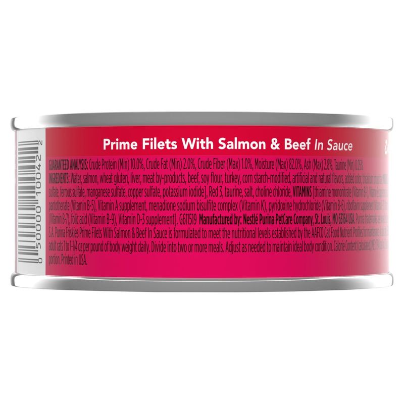 Purina Friskies Prime Filets with Salmon &amp; Beef in Sauce Cat Food, 5.5 oz
