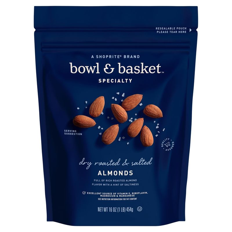 Bowl &amp; Basket Specialty Dry Roasted &amp; Salted Almonds, 16 oz