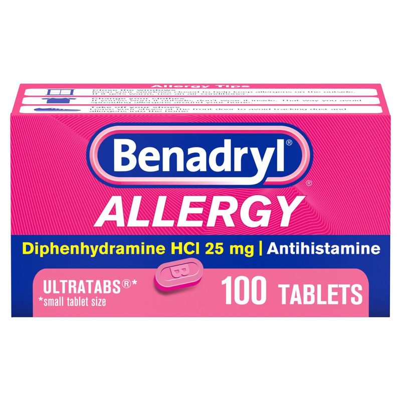 Benadryl Allergy Ultratabs Tablets, 25 mg, 100 count