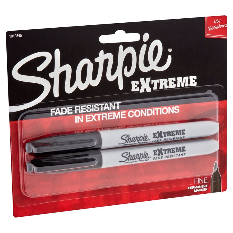 Sharpie Extreme Black Fine Permanent Marker, 2 count