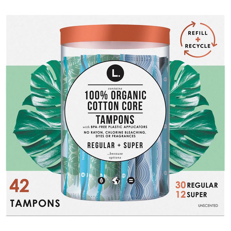 L. Regular + Super Unscented Tampons, 42 count