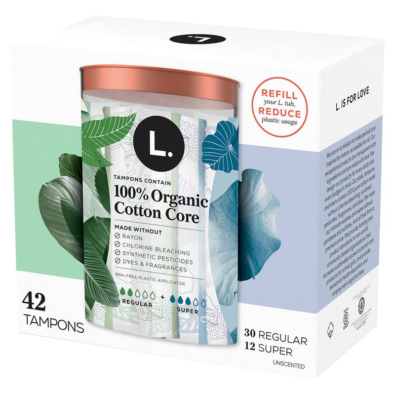 L. Regular + Super Unscented Tampons, 42 count