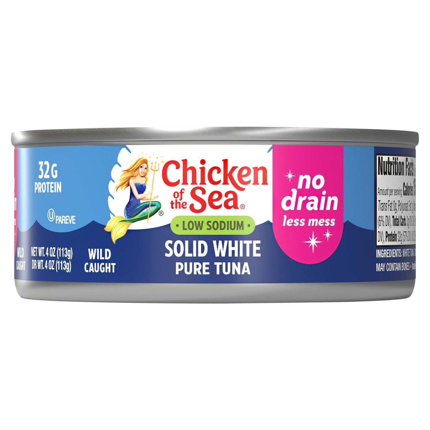 Chicken of the Sea Low Sodium Solid White Albacore Pure Tuna, 4 oz