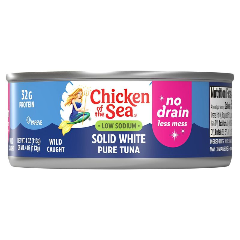 Chicken of the Sea Low Sodium Solid White Albacore Pure Tuna, 4 oz