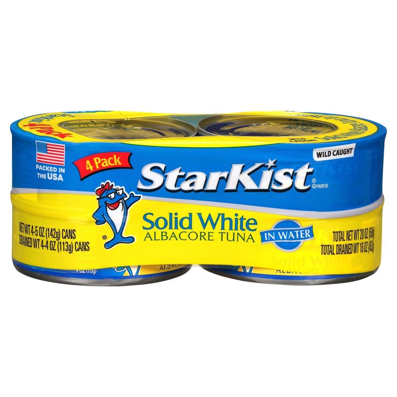 StarKist Solid White Albacore Tuna in Water, 5 oz, 4 count