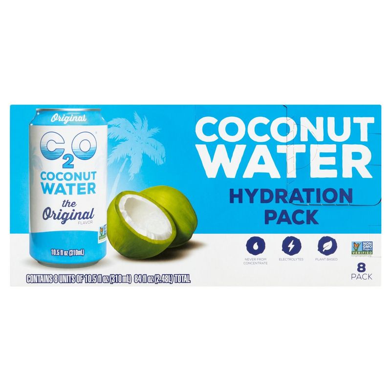 C2O The Original Flavor Coconut Water Hydration Pack, 10.5 fl oz, 8 count
