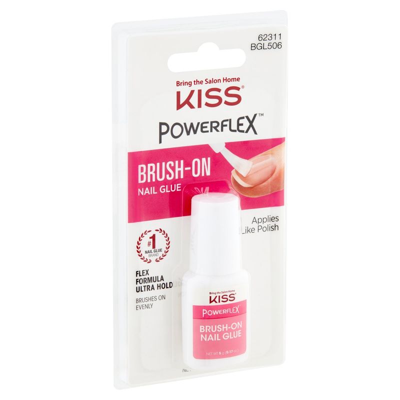 Kiss Powerflex Brush-On Nail Glue, 0.17 oz