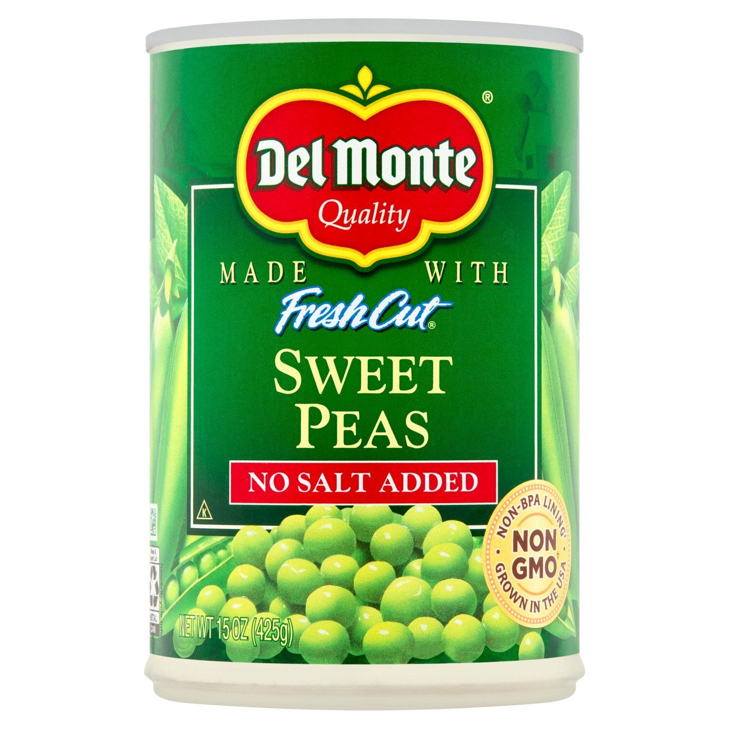 Del Monte No Salt Added Sweet Peas, 15 oz