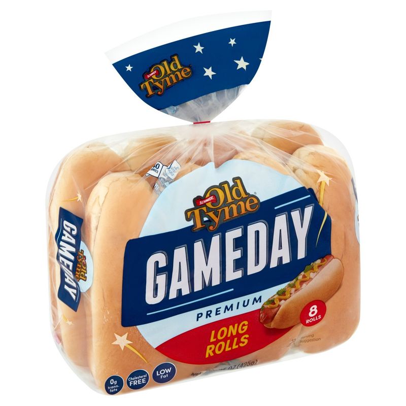 Schmidt Old Tyme Gameday Premium Long Rolls, 8 count, 15 oz