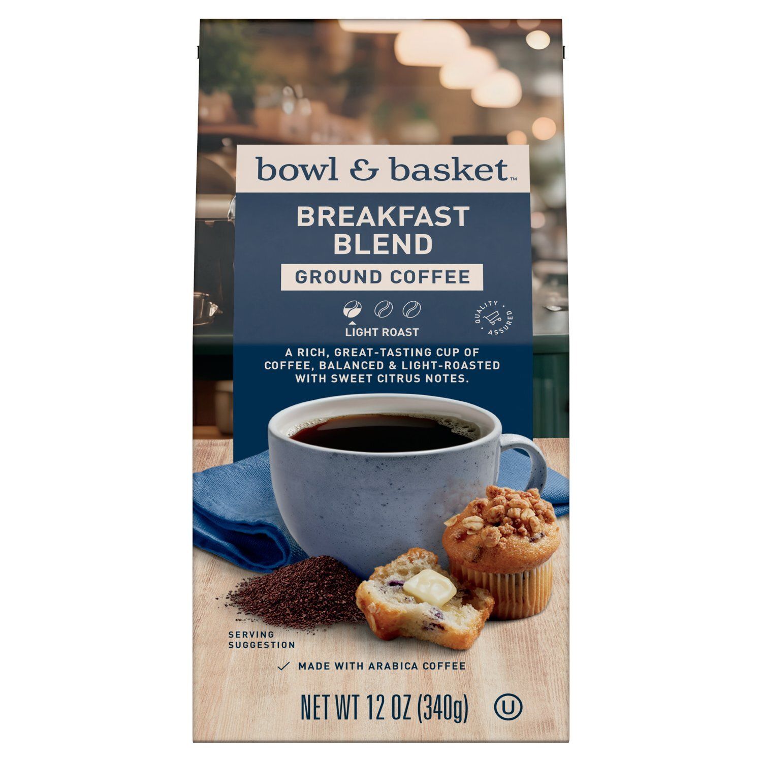 Bowl &amp; Basket Breakfast Blend Light Roast Ground Coffee, 12 oz