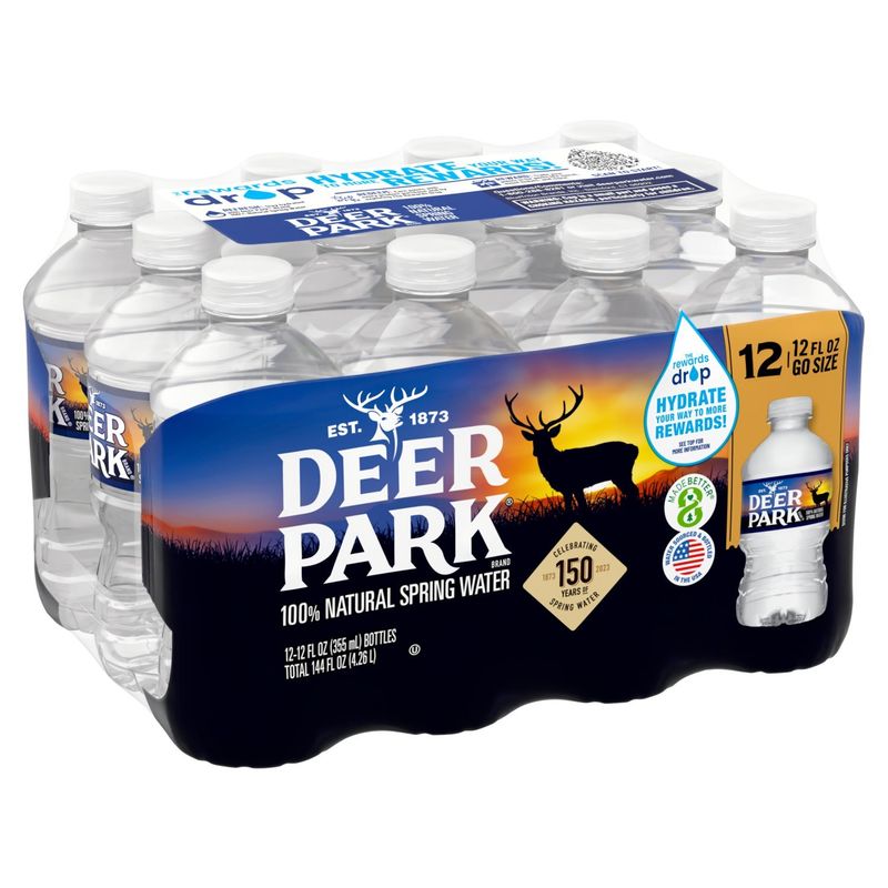 Deer Park 100% Natural Spring Water, 12 fl oz, 12 count