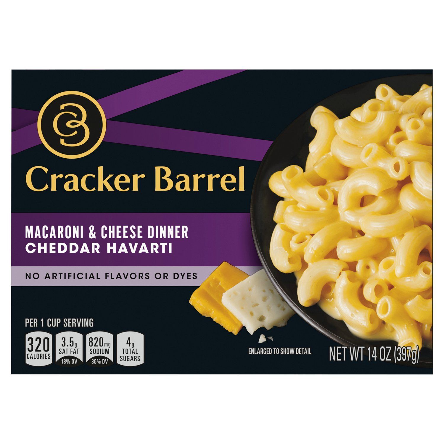Cracker Barrel Cheddar Havarti Macaroni &amp; Cheese Dinner, 14 oz