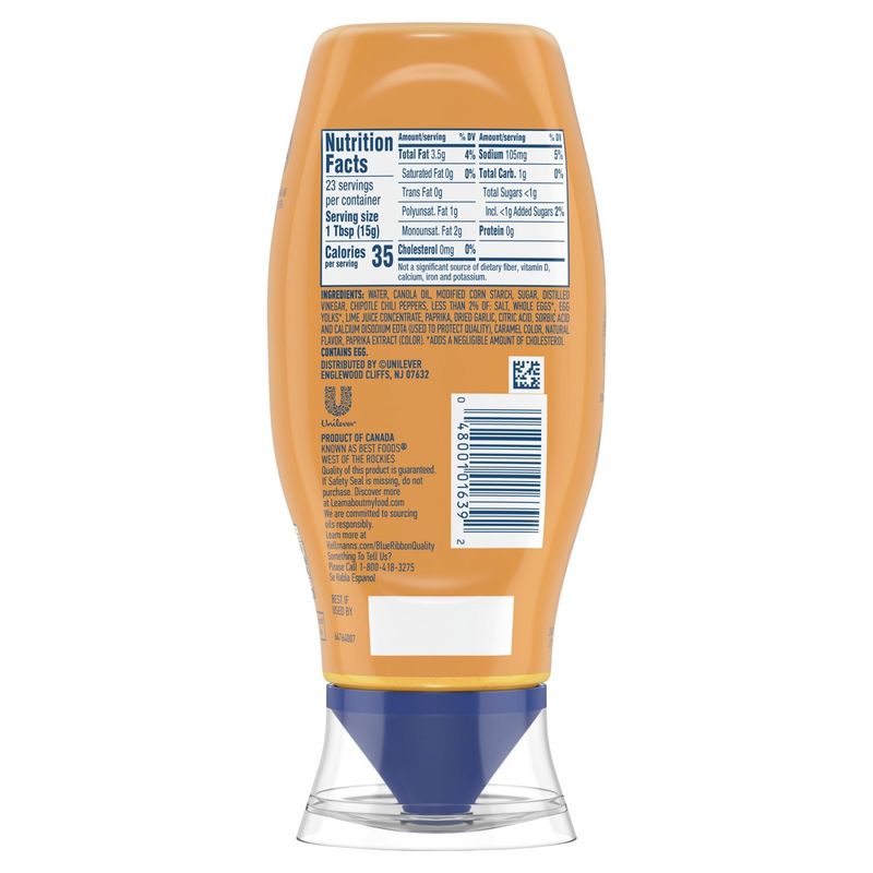Hellmann's Chipotle Mild Mayonnaise Dressing, 11.5 fl oz