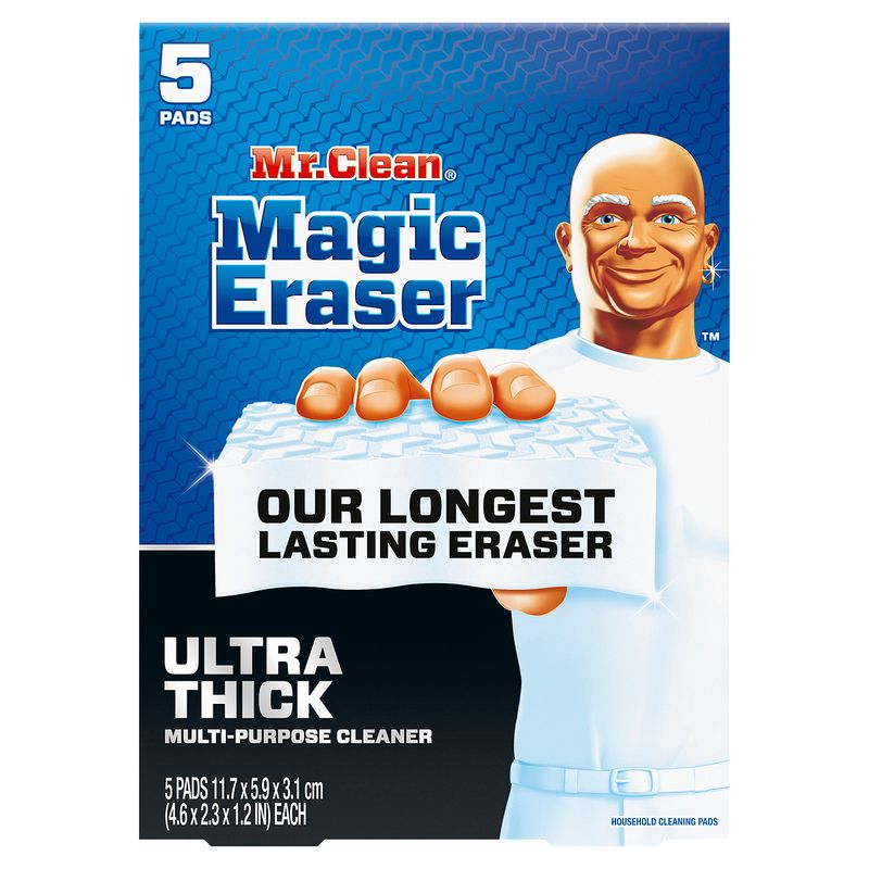 Mr. Clean Magic Eraser Ultra Thick Multi-Purpose Cleaner Household Cleaning Pads, 5 count