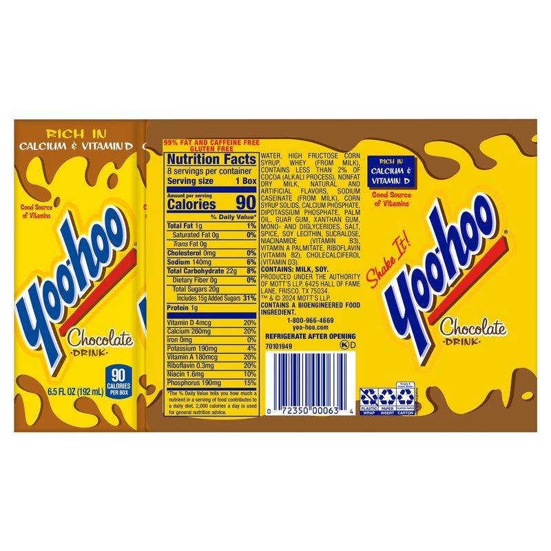 Yoo-Hoo Chocolate Drink, 6.5 fl oz, 8 count