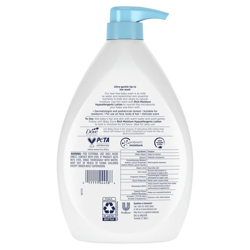 Baby Dove Sensitive Skin Care Hypoallergenic Wash, 34 fl oz