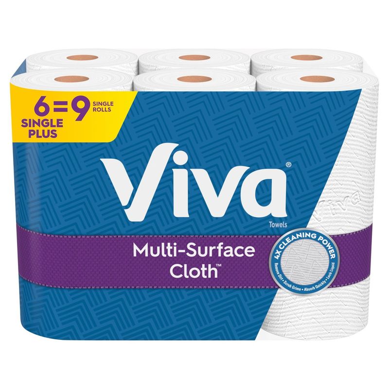 Viva Multi-Surface Cloth Choose-A-Sheet Towels, 83 2- ply sheets per roll, 6 count