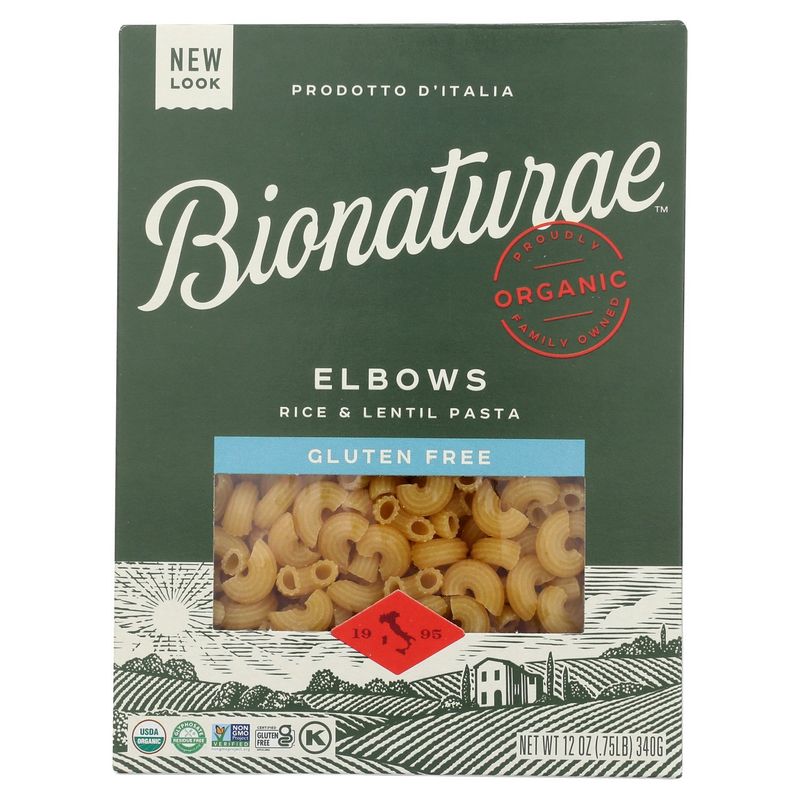 Bionaturae Elbows Gluten Free Rice &amp; Lentil Pasta, 12 oz