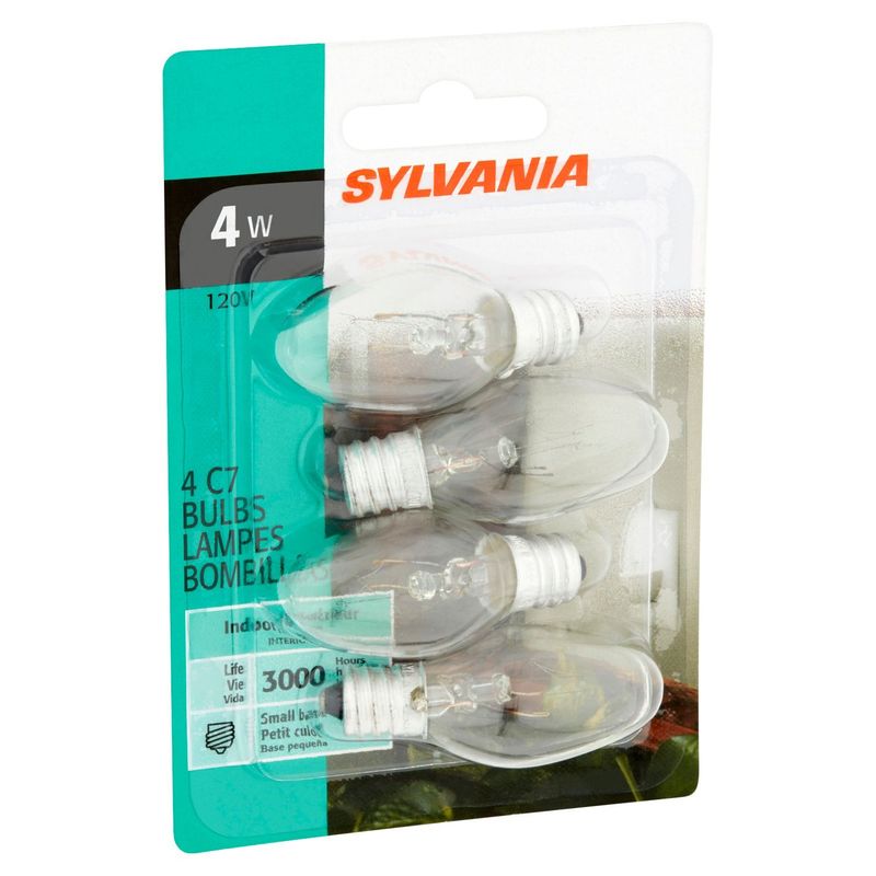 Sylvania 4W C7 Bulbs, 4 count