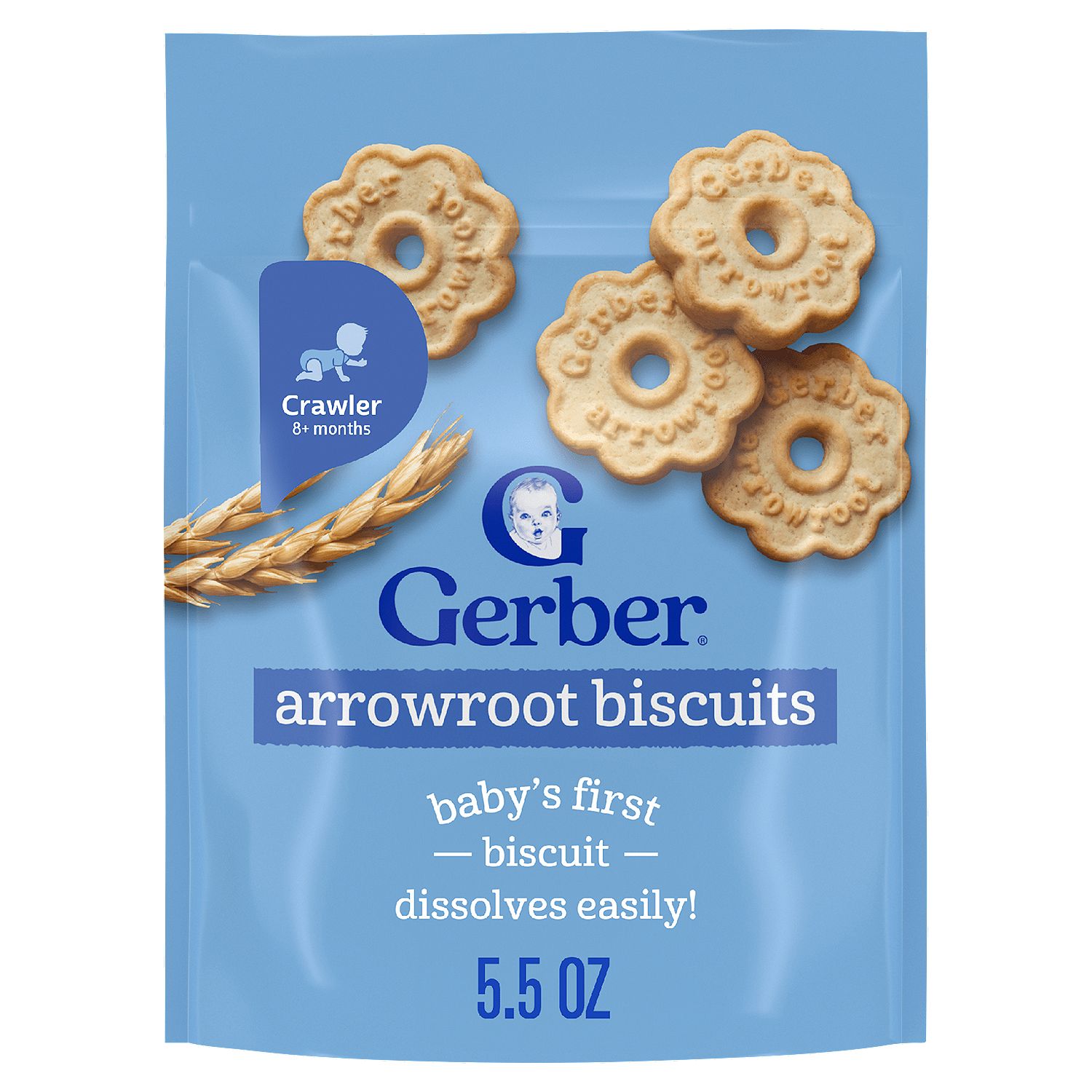 Gerber Arrowroot Biscuits Baby Food, Crawler 10+ months, 5.5 oz