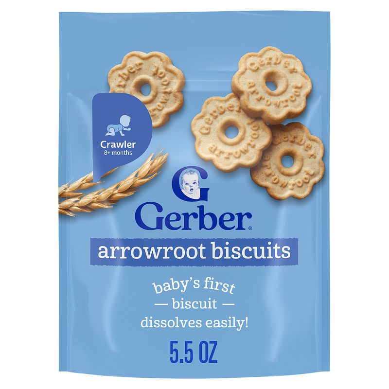 Gerber Arrowroot Biscuits Baby Food, Crawler 10+ months, 5.5 oz
