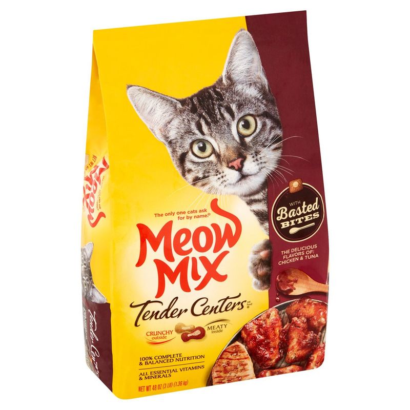 Meow Mix Tender Centers Chicken &amp; Tuna with Basted Bites Cat Food, 48 oz